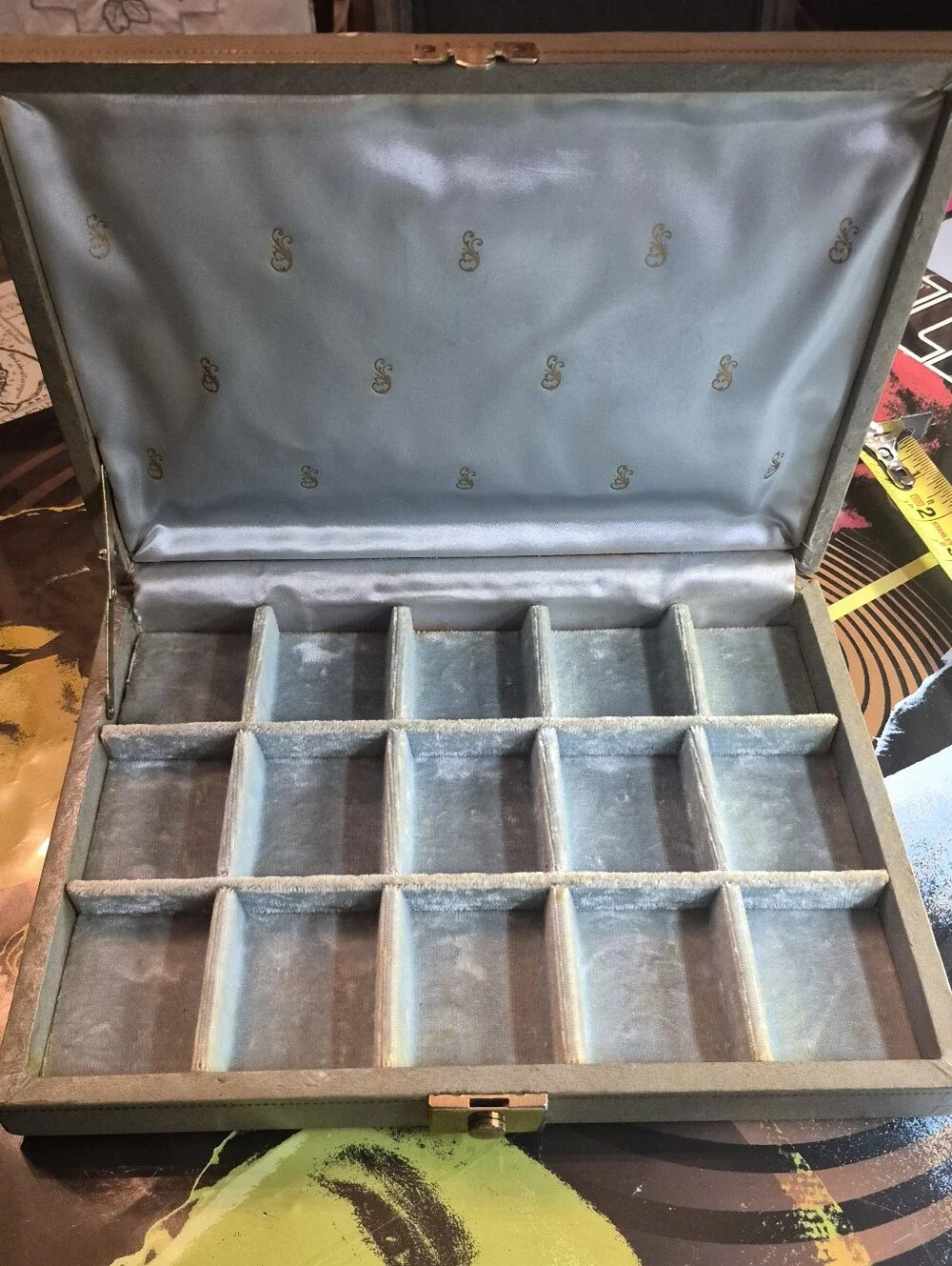 Classic Decorative Storage Box in Beige with Ornate Border